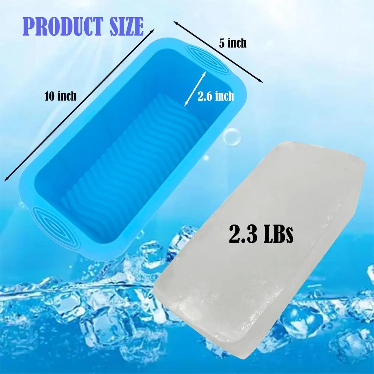 6-Piece Extra Large Silicone Ice Block Mold Set for Ice Baths